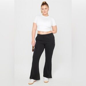 Fabletics Black Year Round Terry Flare Pant Sz large short